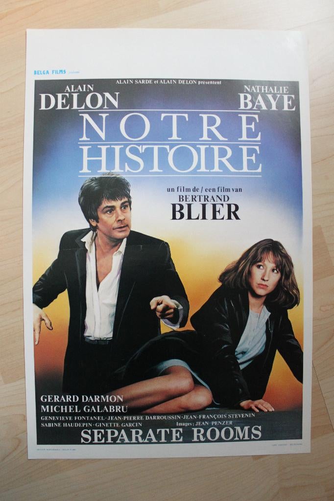 filmaffiche Alain Delon notre histoire 1984 filmposter, Enlèvement ou Envoi, Rectangulaire vertical, A1 jusqu'à A3, Comme neuf