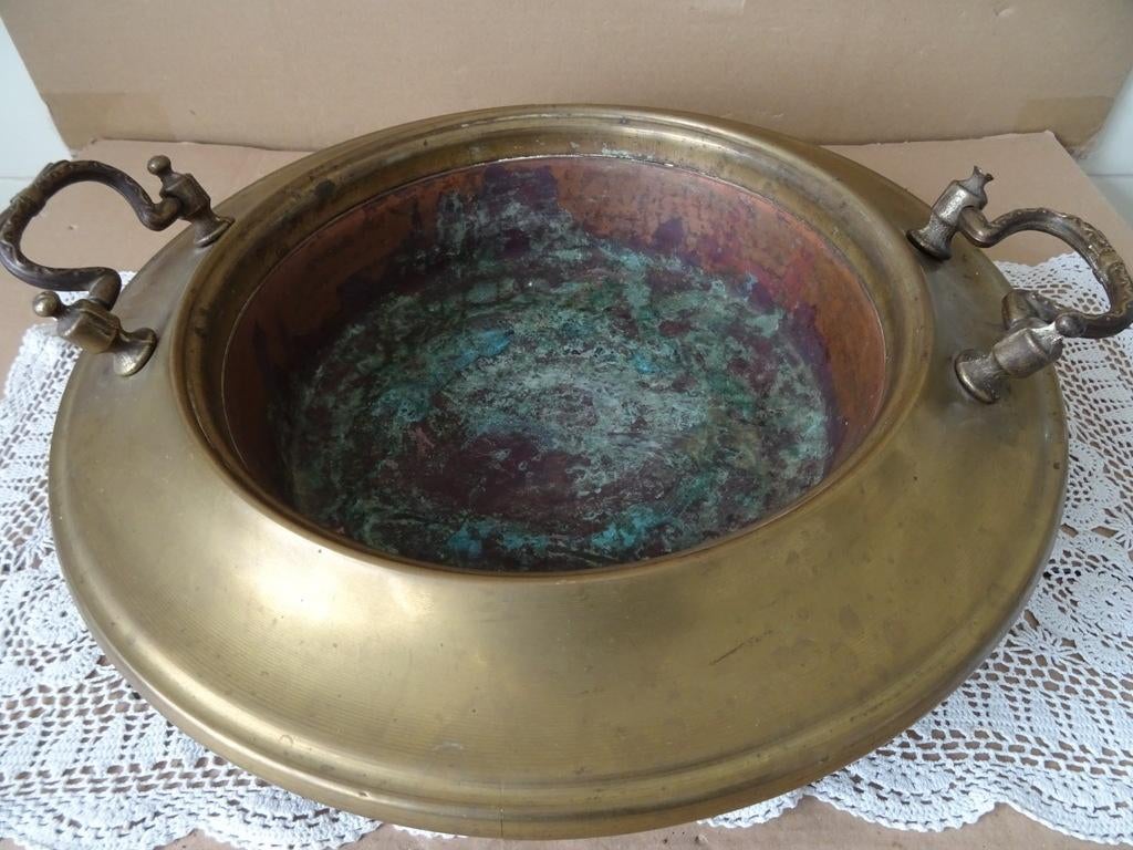 Curiosa antieke koperen vuurschaal vuurpot brassero 45cm1910, Antiek en Kunst, Curiosa en Brocante, Ophalen of Verzenden