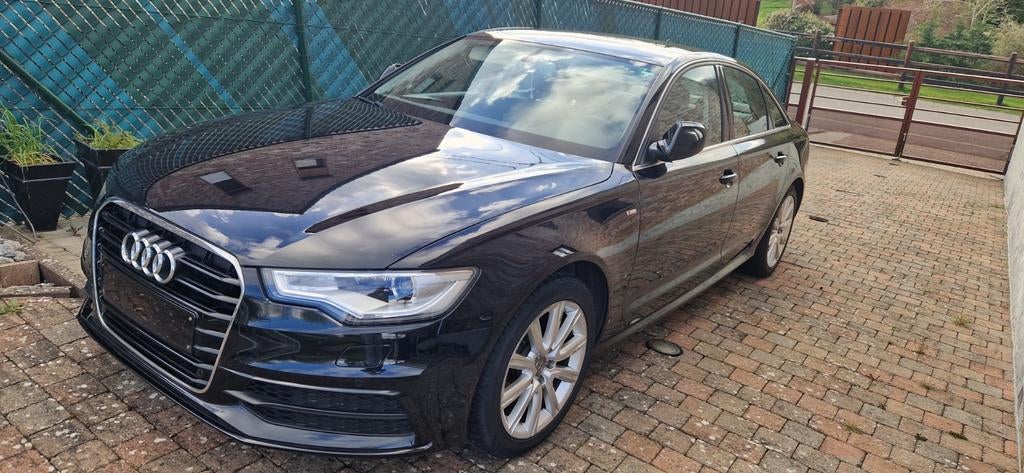 Audi A6 SLINE 2L TDI Stronic 2014 144000km, Auto's, Achteruitrijcamera, Zwart, Grijs, A6