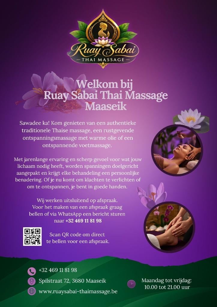 Traditionele Thaise ontspanningsmassage Maaseik Neeroeteren, Ontspanningsmassage