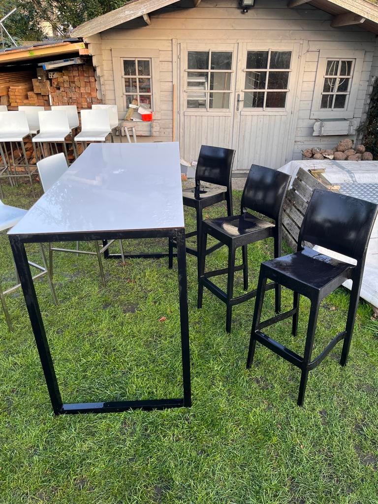 tuinset hoge tafel en 6 stoelen naar keuze, Ophalen, Kunststof, 6 zitplaatsen, Tuinset