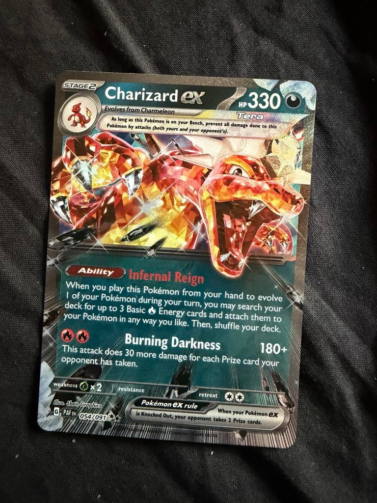Charizard EX (Paldean Fates), Hobby en Vrije tijd, Ophalen of Verzenden, Zo goed als nieuw, Losse kaart, Foil