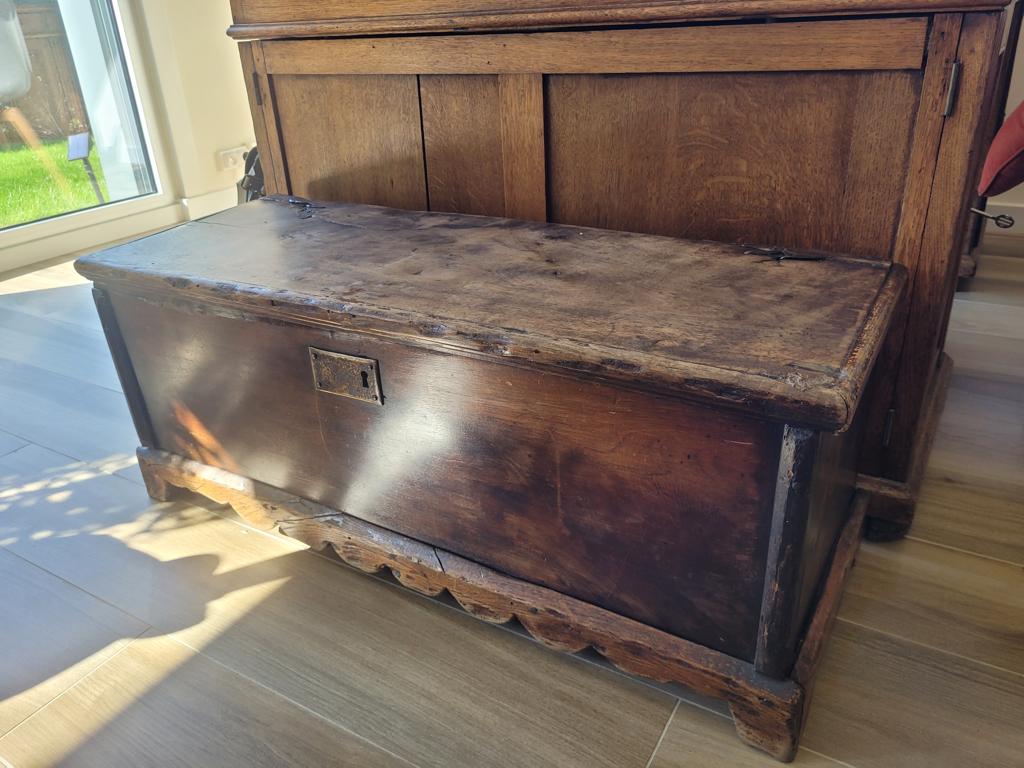 antieke houten koffer, Ophalen, Minder dan 50 cm, Gebruikt, 50 tot 100 cm