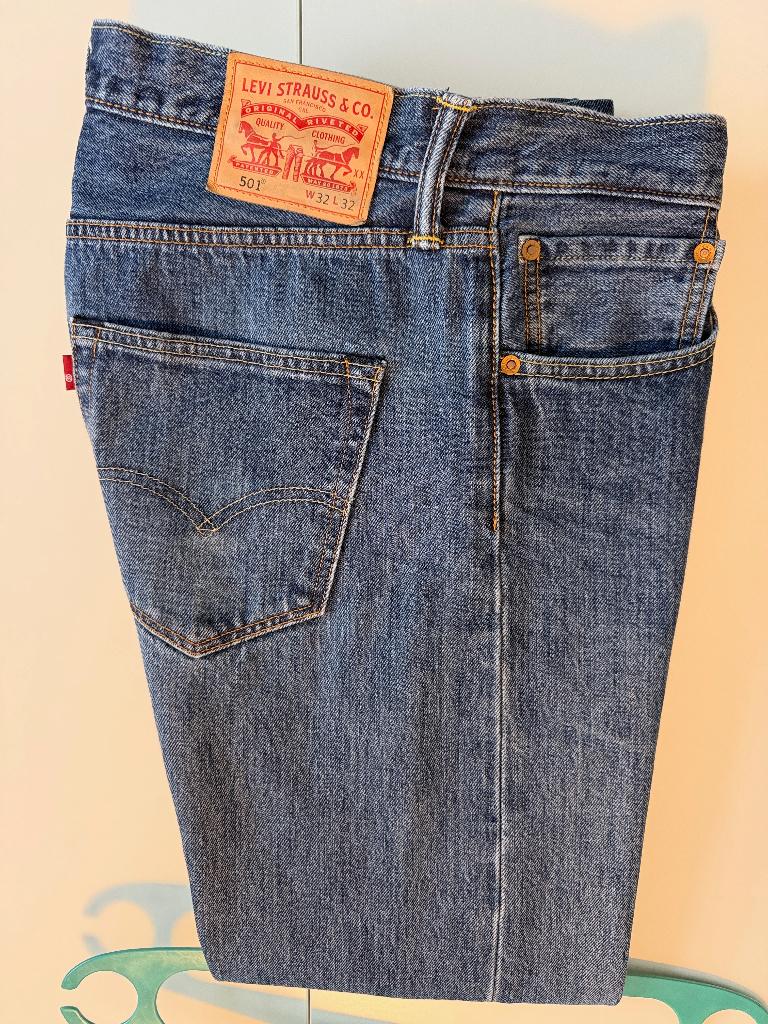 Levi's 501 Original Marlon Jean - Blauw 32/30 (Heren), Ophalen, Blauw, W32 (confectie 46) of kleiner, Gedragen