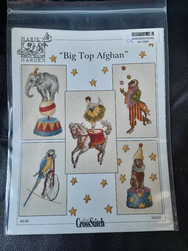 Patroon - Big Top Afghan - Marie's Garden, Ophalen of Verzenden, Zo goed als nieuw, Handborduren, Patroon