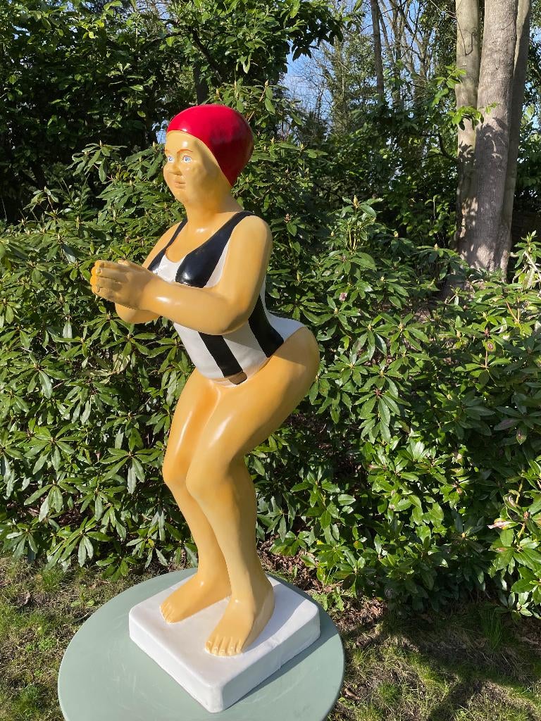 Duikende dame jacuzzi tuin, zwembad, vijver 115cm, Ophalen, Nieuw, Kunststof, Dierenbeeld