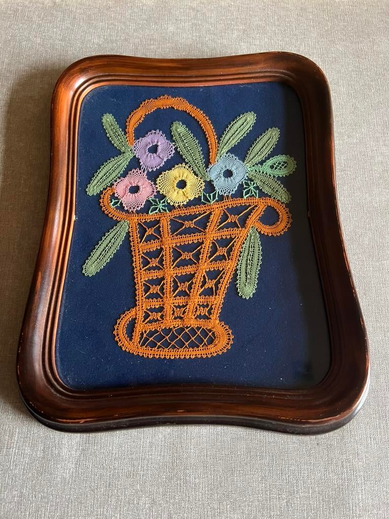 kantwerk in kader, Hobby & Loisirs créatifs, Dentelle, Enlèvement ou Envoi, Comme neuf