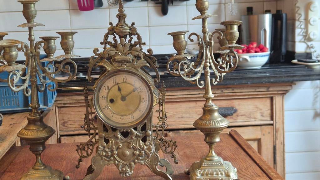 Ens de cheminée, horloge+ 2 candélabres style Napoléon III, Enlèvement