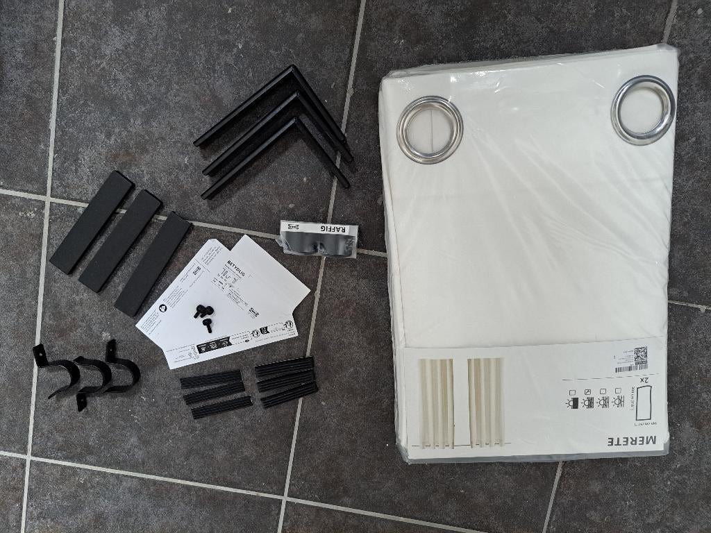 Gordijnen wit + ophangsysteem - deels verduisterend, Huis en Inrichting, Ophalen, 100 tot 150 cm, 200 cm of meer, Wit