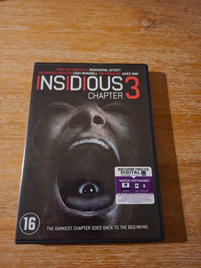 Dvd Insidious Chapter 3, Vanaf 16 jaar, Ophalen of Verzenden, Zo goed als nieuw