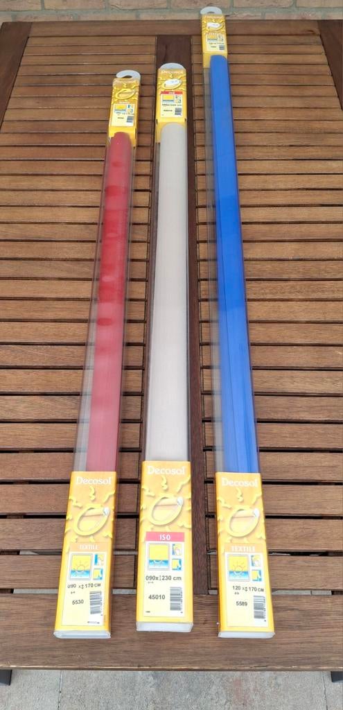 3 textielen rolgordijnen (nog in de verpakking), Huis en Inrichting, Stoffering | Gordijnen en Lamellen, Ophalen, Nieuw, Blauw