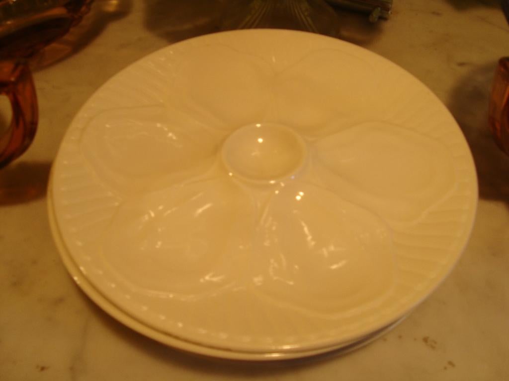 4 Vintage oesterborden. Keralux., Antiek en Kunst, Ophalen