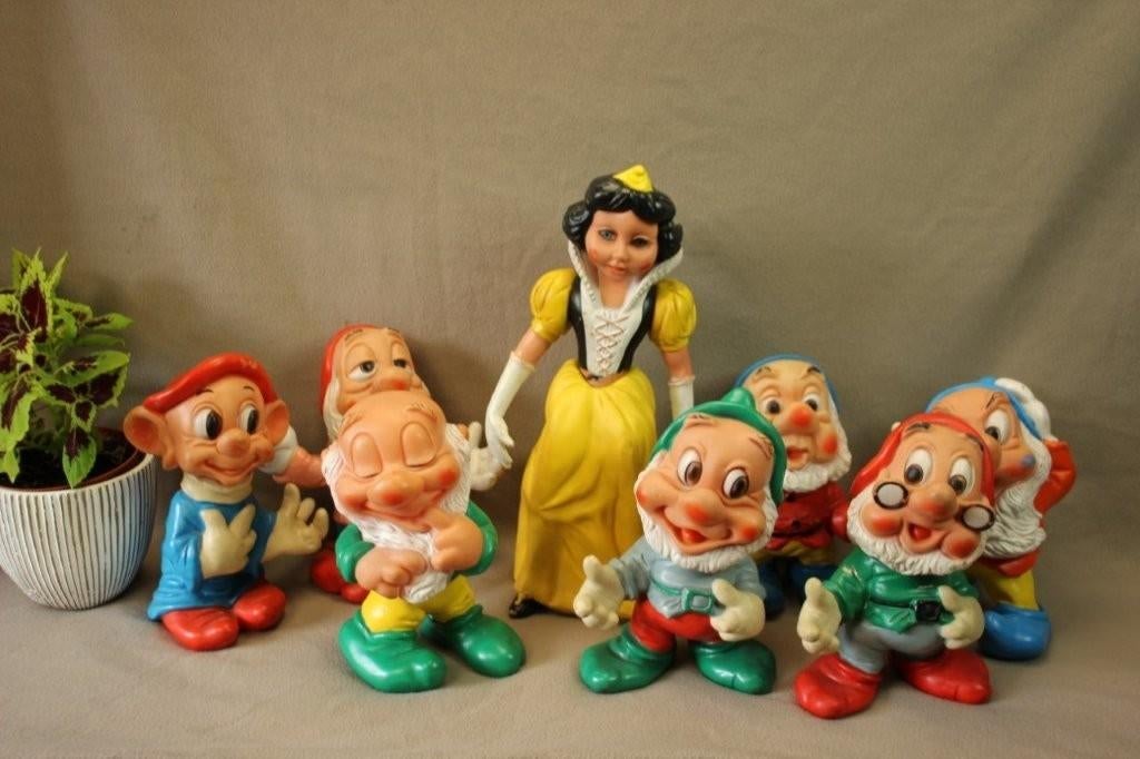 Vintage pieppoppen Sneeuwwitje en de 7 dwergen, Verzamelen, Disney, Ophalen of Verzenden