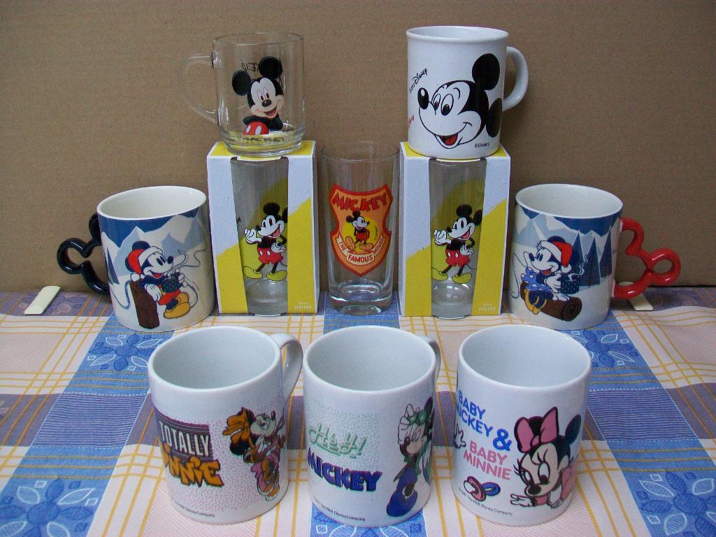 Mickey Mouse Minnie - Walt Disney - Glas - Tas - Mok, Ophalen of Verzenden, Mickey Mouse, Zo goed als nieuw, Servies