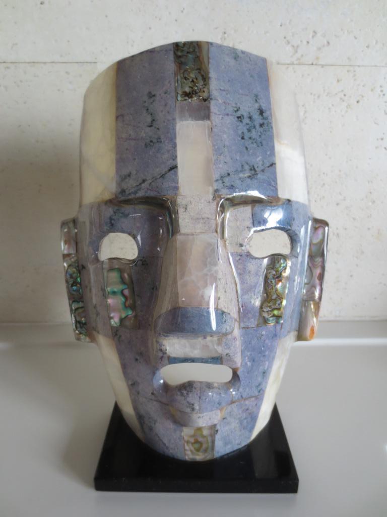 Dodenmasker van halfedelstenen, Antiek en Kunst, Ophalen of Verzenden