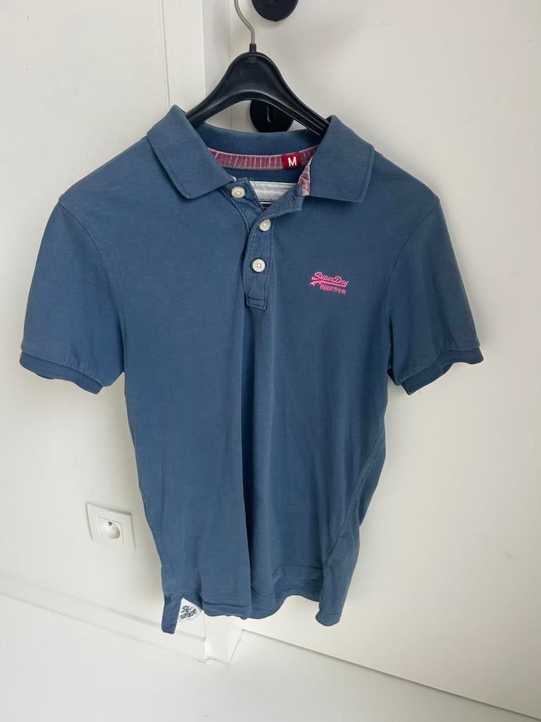 Blauwe polo man - Superdry - medium, Enlèvement ou Envoi, Porté, Taille 48/50 (M), Bleu