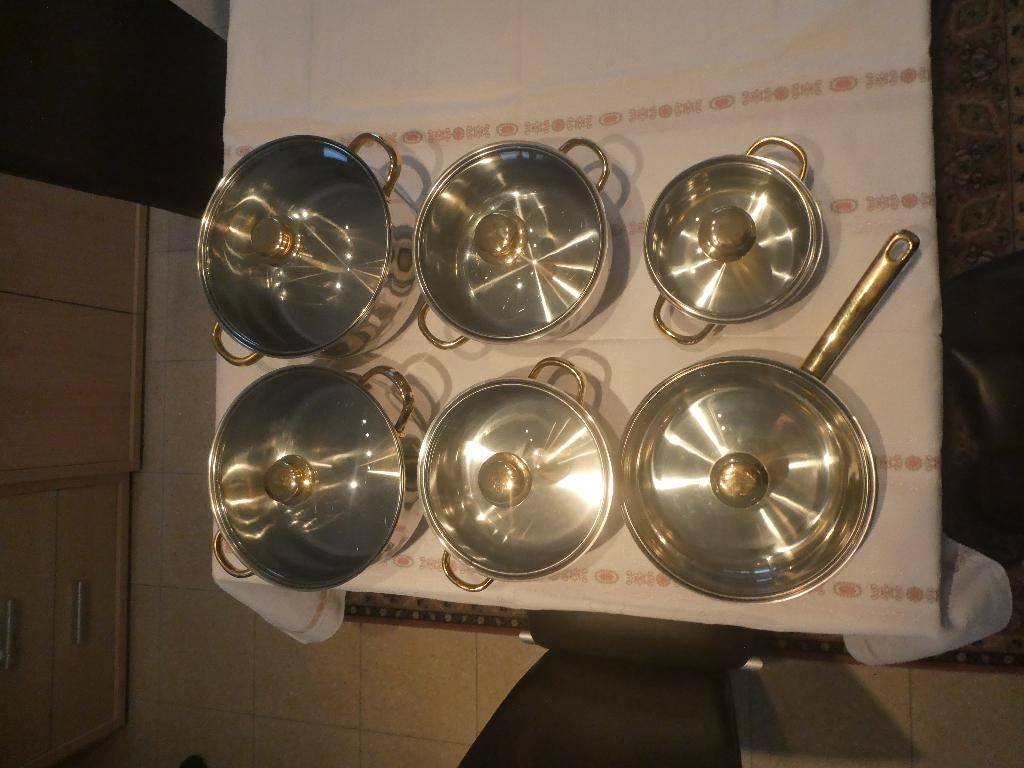 Kookpannen set  10   delig, Huis en Inrichting, Keuken | Potten en Pannen, Zo goed als nieuw, Pannenset, Inox, Ophalen