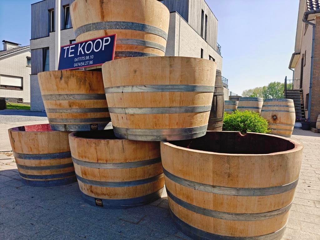HALVE EIKEN WIJNTONNEN, Tuin en Terras, Regentonnen, Ophalen of Verzenden, Zo goed als nieuw