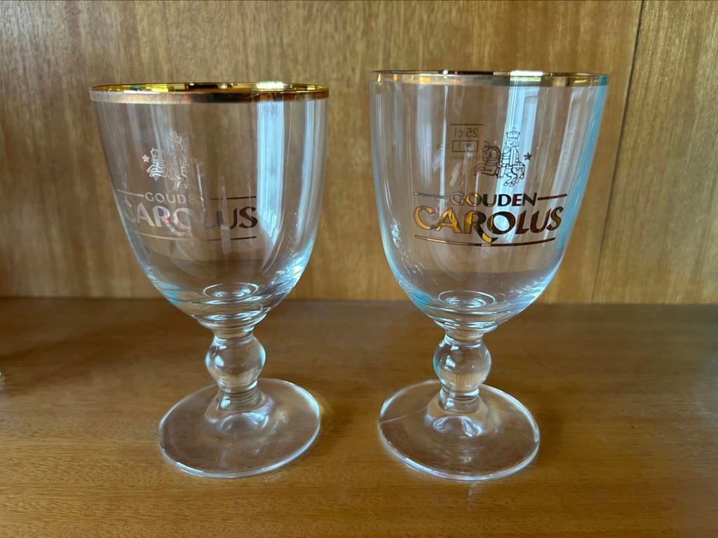 2 verschillende Gouden Carolus 25 cl glazen, Verzamelen, Ophalen of Verzenden, Zo goed als nieuw