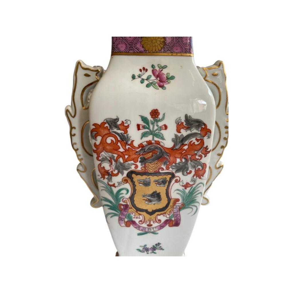 Paar vazen wapenschild van Porcelaine de Paris 1950, Antiek en Kunst, Ophalen of Verzenden
