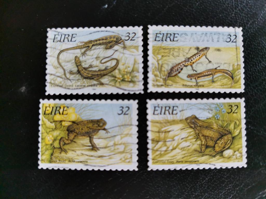 Ierland 1995 - reptielen - kikker,pad,hagedis - zelfklevend, Ophalen of Verzenden, Ierland, Gestempeld
