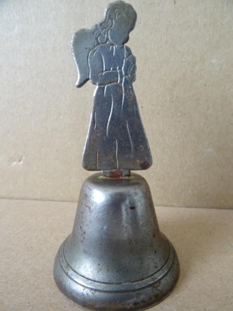 Antieke bel of vintage bel metalen bel met engel 7cm 1930, Antiek en Kunst, Ophalen of Verzenden