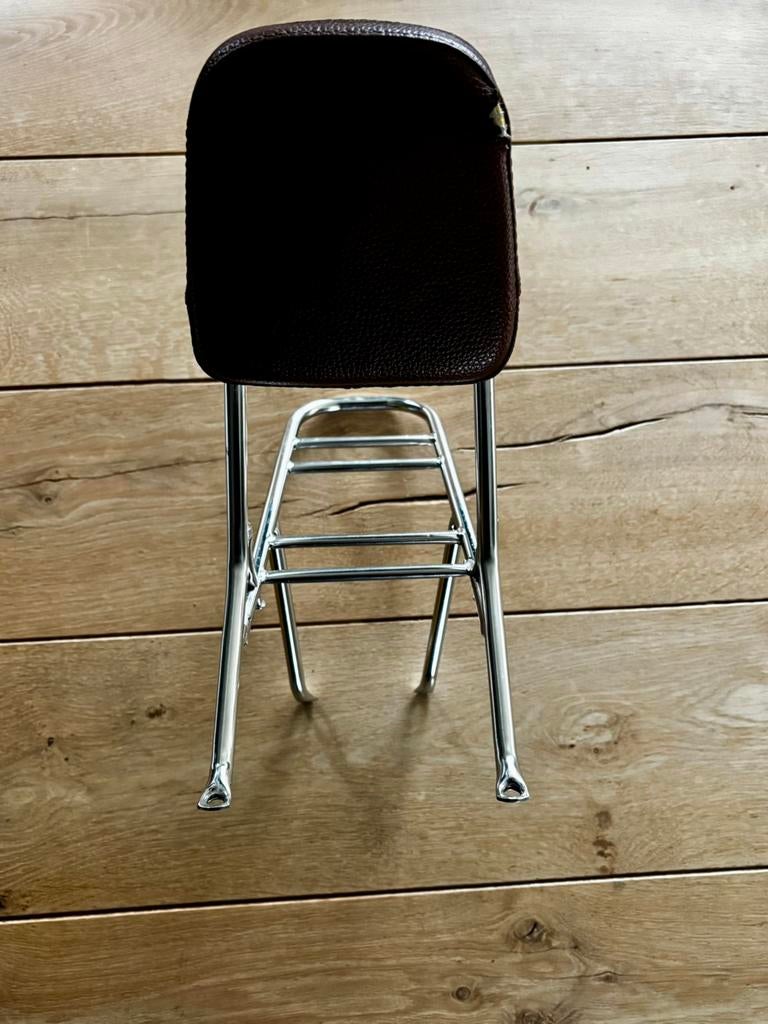 ChromenAchterdrager met Rugsteun Voor Retro Scooters BTC AGM, Vélos & Vélomoteurs, Pièces de cyclomoteur | Scooters, Comme neuf