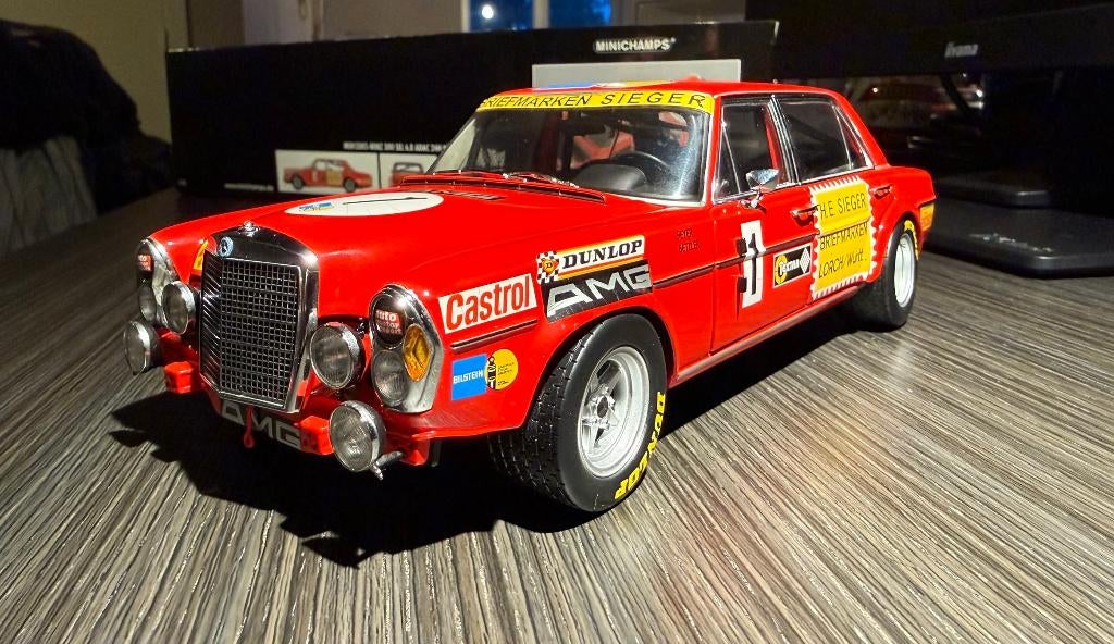 Minichamps Mercedes 300 SEL AMG 6.8 24H Nürburgring '72 1:18, Enlèvement ou Envoi, Utilisé, Voiture, MiniChamps