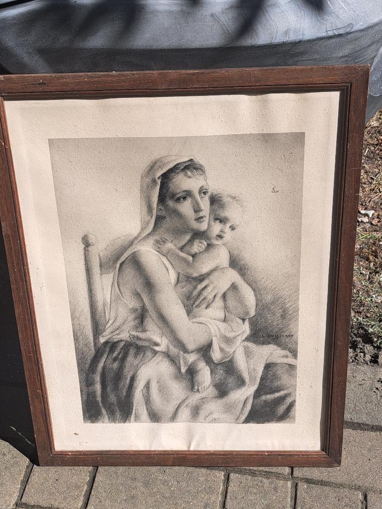 Lithographie signe Louis buisseret, Antiquités & Art, Enlèvement ou Envoi