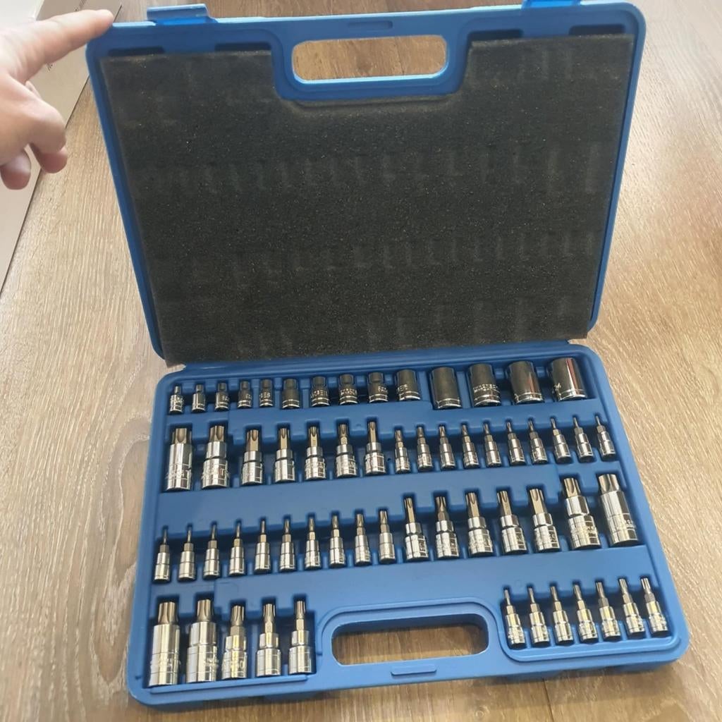 Coffret Professionnel de 60 Douilles et Embouts Torx, Enlèvement ou Envoi