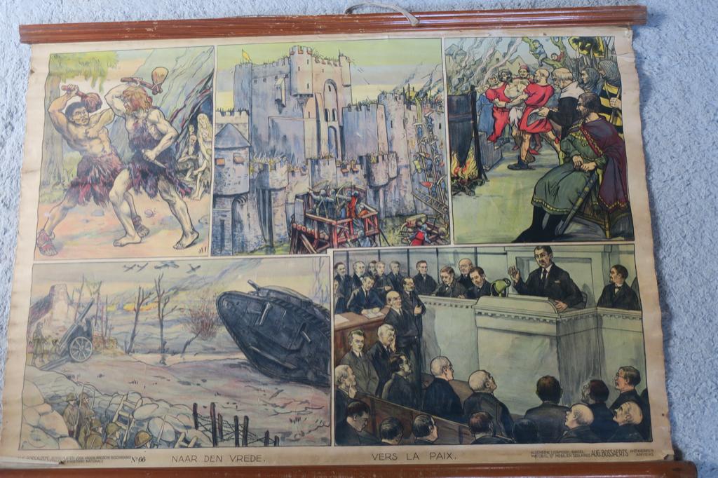 affiche scolaire Bossaerts vers la paix, Ophalen, Geschiedenis