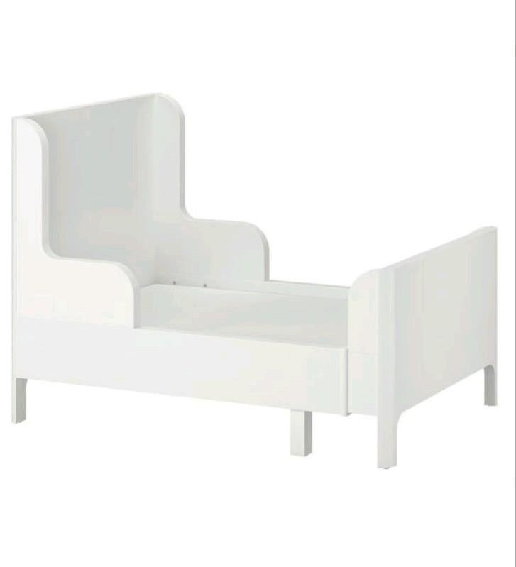 IKEA BUSUNGE wit meegroeibed., Enfants & Bébés, Chambre d'enfant | Lits, 85 à 100 cm, Sommier à lattes, Enlèvement, 180 cm ou plus