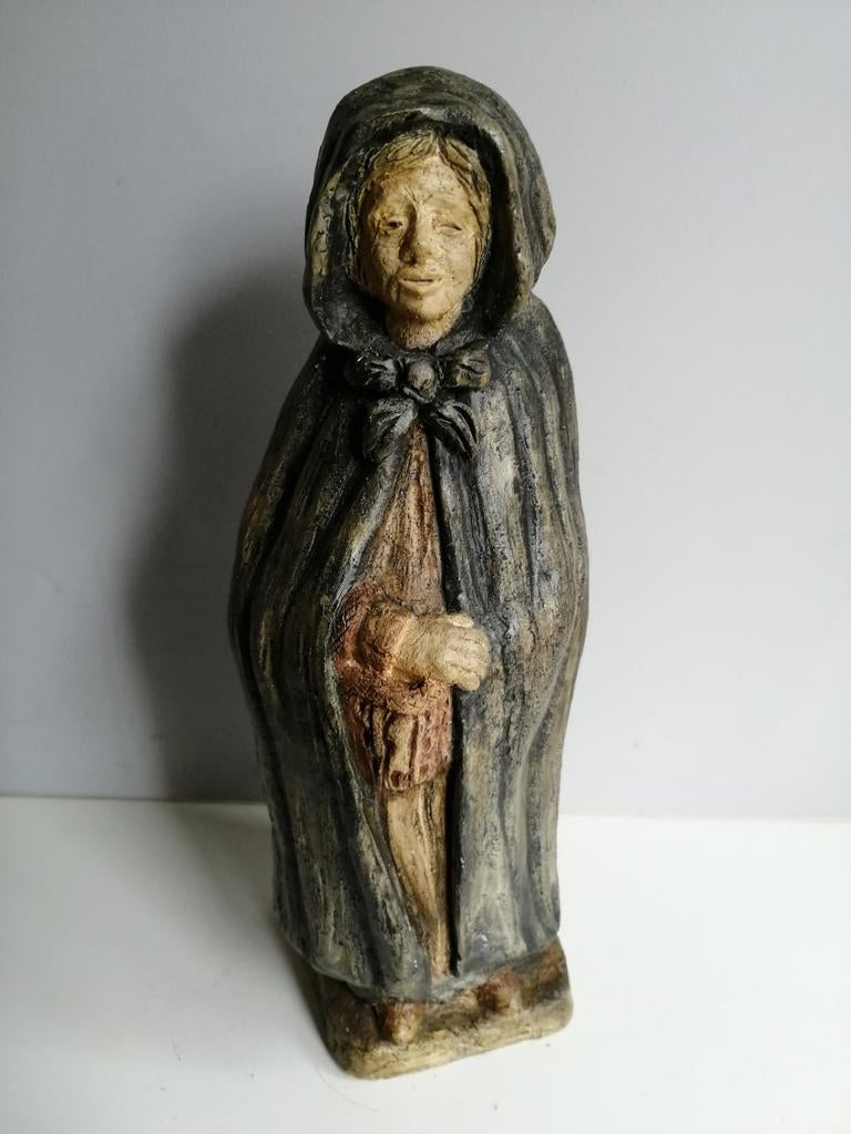 Beeld in terre cuite, getekend en gedateerd, Ophalen of Verzenden