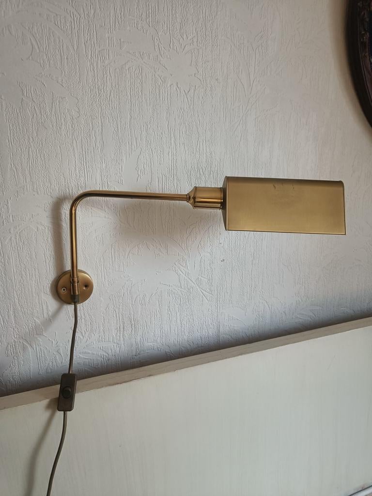 Vintage messing bibliotheek lamp, Antiek en Kunst, Ophalen of Verzenden