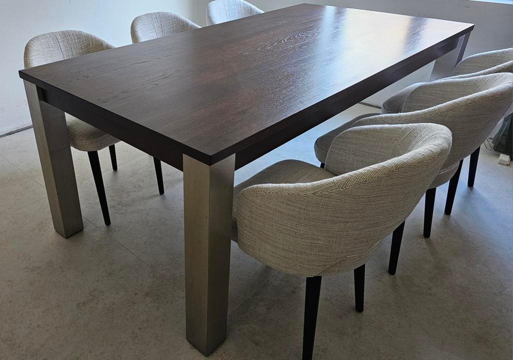 Degelijke tafel als eettafel, vergadertafel, bureau, Huis en Inrichting, Tafels | Bijzettafels, Ophalen, Zo goed als nieuw, 75 cm of meer