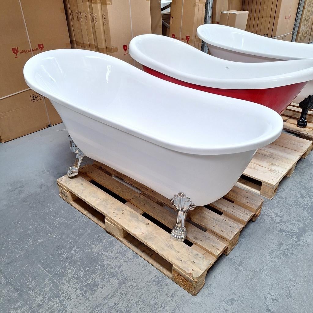 Bad op chrome pootjes glans wit acryl nr136, Ophalen of Verzenden, Nieuw