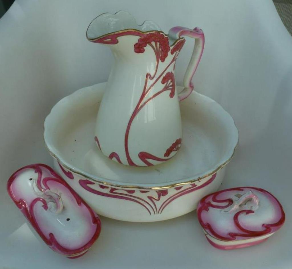 lampetset art nouveau, Antiek en Kunst, Antiek | Keramiek en Aardewerk, Ophalen