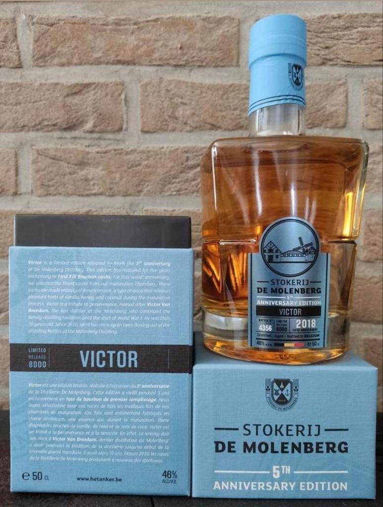 Gouden Carolus Whisky Victor 2018 De Molenberg, Collections, Vins, Neuf, Autres types, Autres régions, Pleine, Enlèvement
