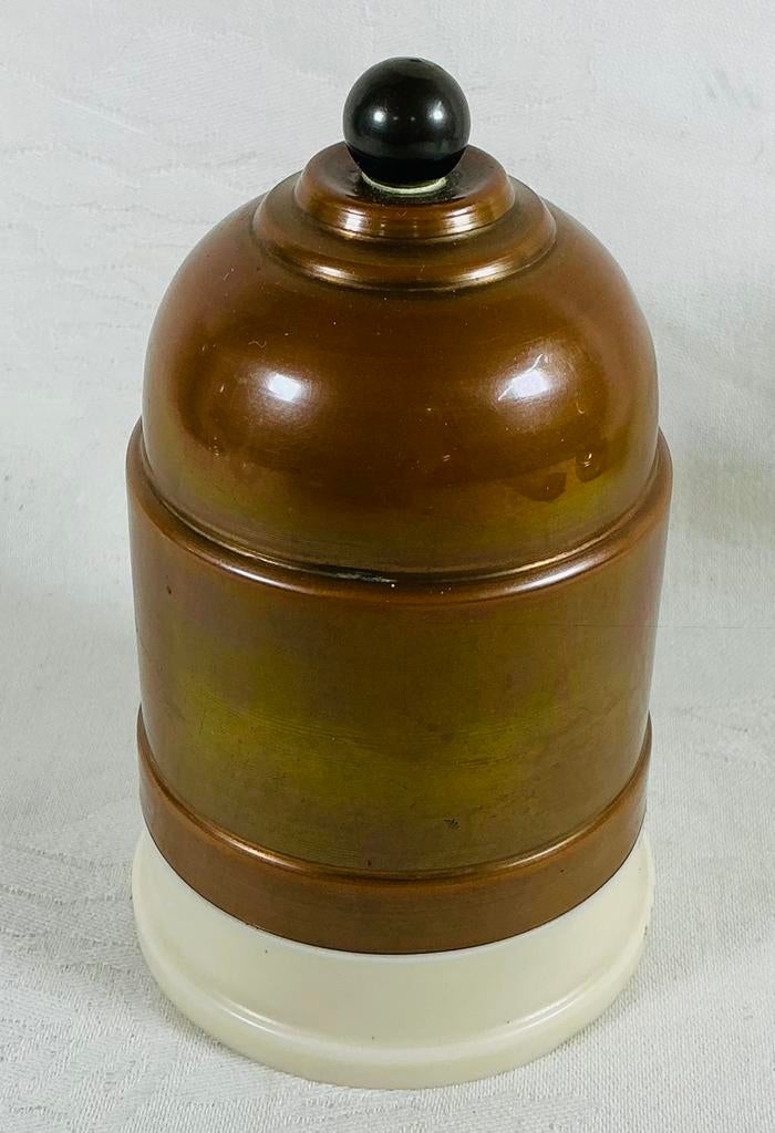 Porte-cigarettes ancien design Art Déco bakélite + cuivre, Enlèvement ou Envoi