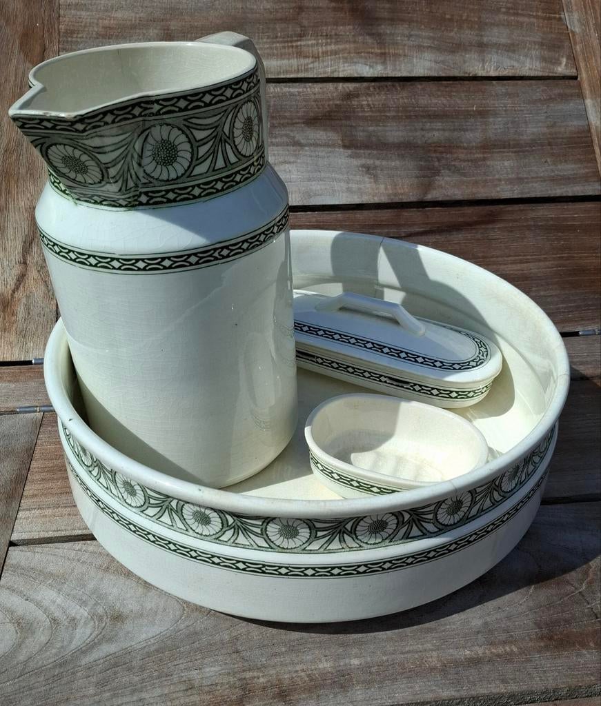 Porcelein lampetset Petrus Regout Maastricht, Antiek en Kunst, Antiek | Tin, Ophalen