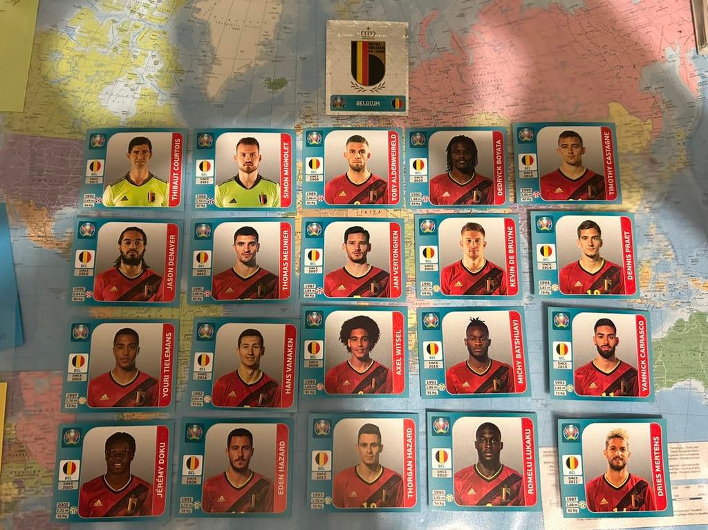 Panini Belgique « Red Devils Euro 2020 », Enlèvement ou Envoi, Comme neuf, Plusieurs autocollants
