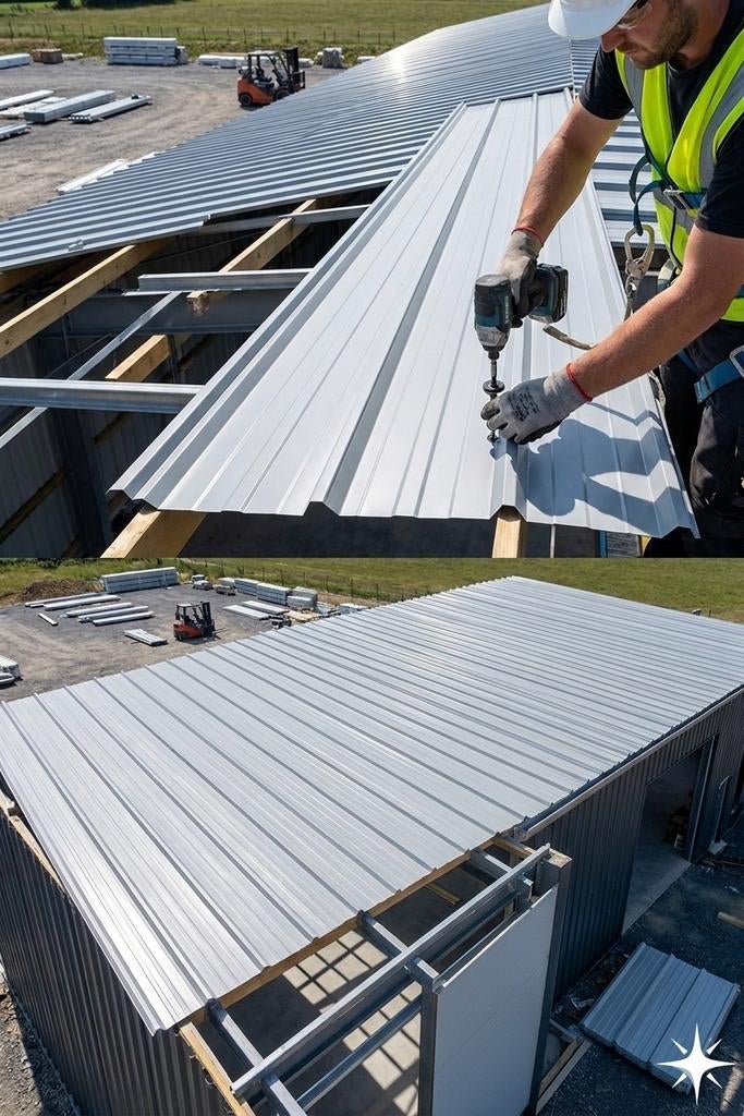 Tôle bac acier / tôle de toiture – 4 m x 1 m / 40€, Bricolage & Construction, Enlèvement ou Envoi