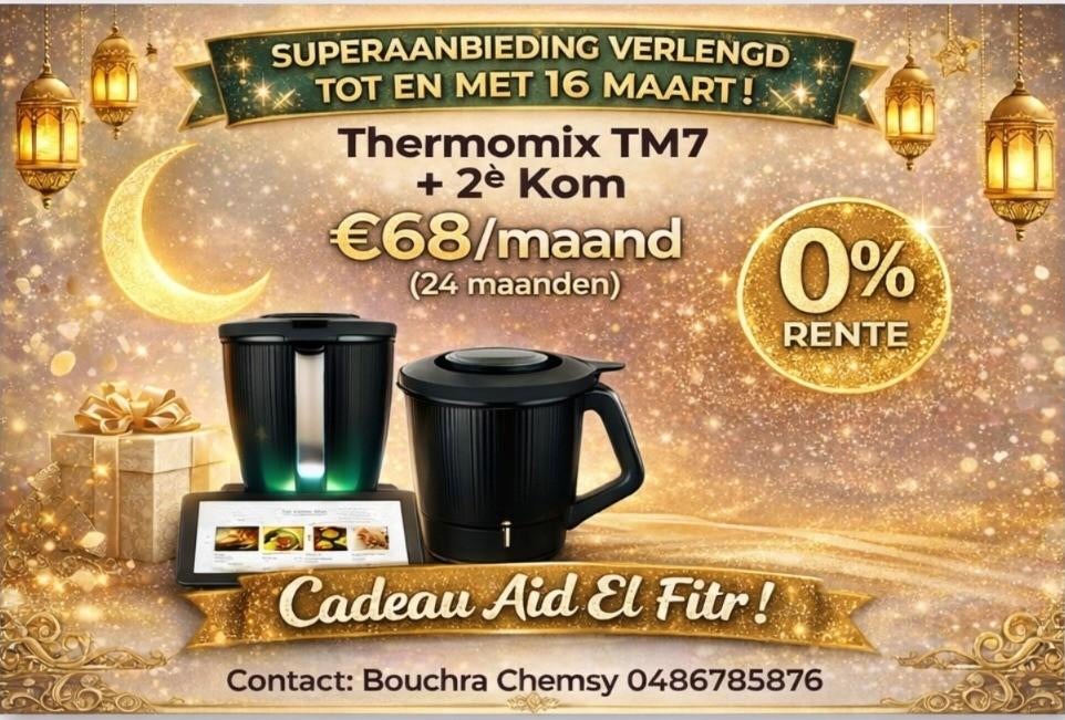 68€ THERMOMIX TM7 + 2ème bol, prolongée jusqu'au 16 mars, Electroménager, Mélangeurs de cuisine, Neuf, Résiste au lave-vaisselle