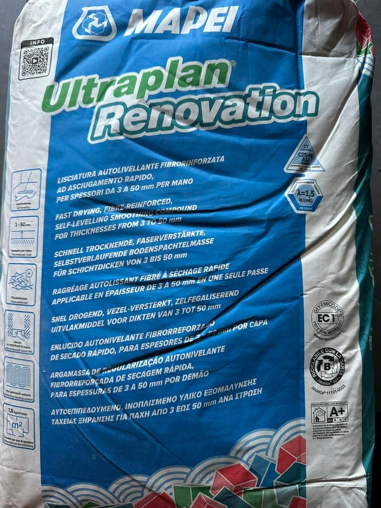 Egalisatie te koop na einde verbouwing., Ophalen