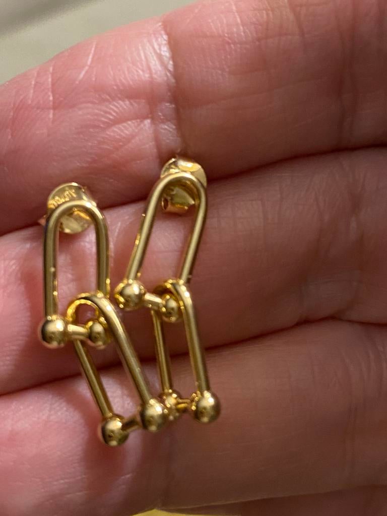 Boucles d’oreilles en or 18 carats, Handtassen en Accessoires, Oorbellen, Ophalen, Zo goed als nieuw, Goud, Goud