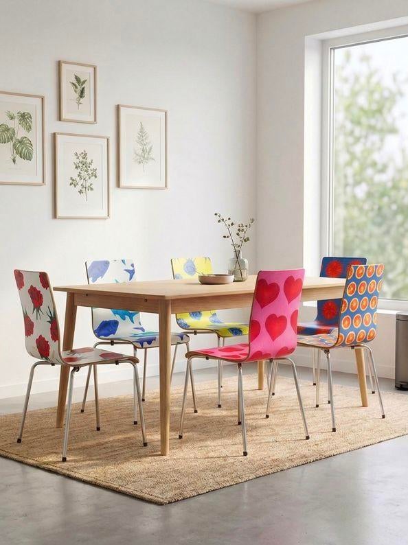 6 Design stoelen - Artist Series '90 - Arne Jacobsen stijl, Huis en Inrichting, Ophalen, Vintage Design, Arne Jacobsen stijl, Overige kleuren