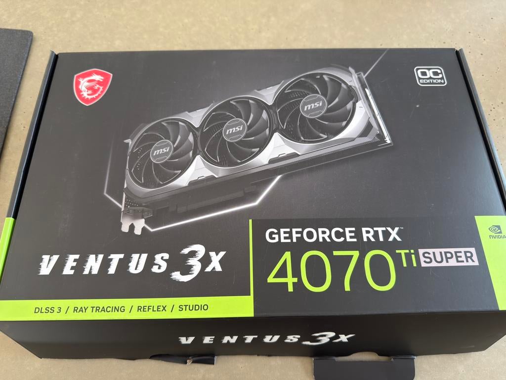 MSI GeForce RTX 4070 Ti SUPER 16G VENTUS 3X OC, GDDR6, PCI-Express 4, Comme neuf, HDMI