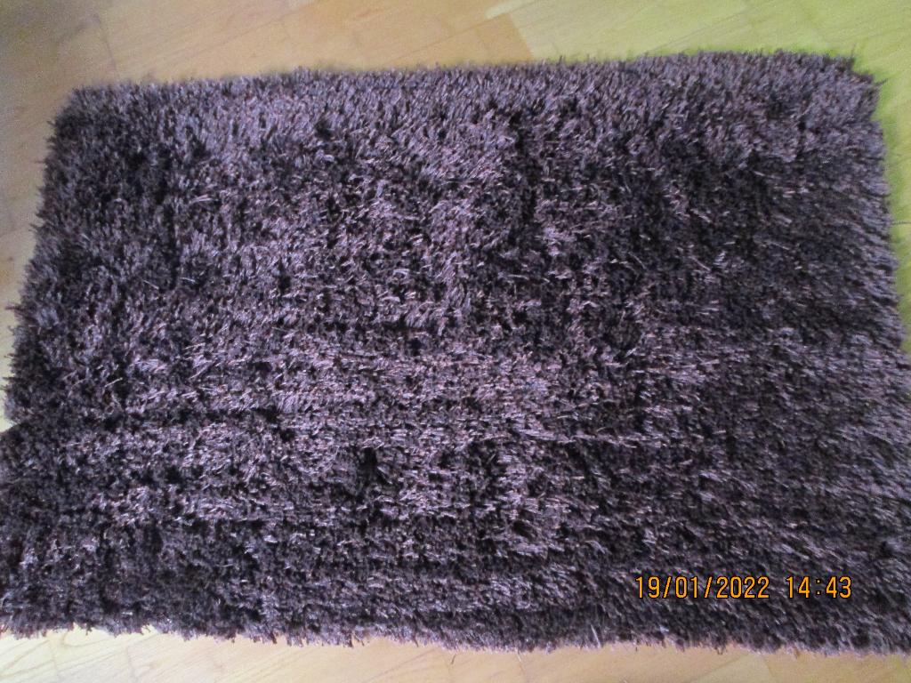 Tapis design d’intérieur 94 X 64 cm à poils longs, Ophalen, 50 tot 100 cm, Bruin, 50 tot 100 cm