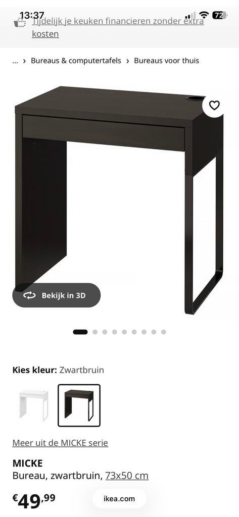 Bureau Micke zwartbruin, Ophalen, Zo goed als nieuw