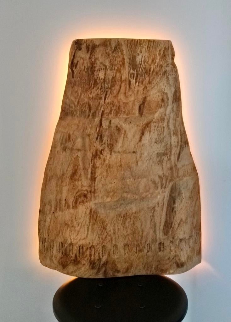 Wandverlichting - Eiken schaaldeel, Ophalen of Verzenden